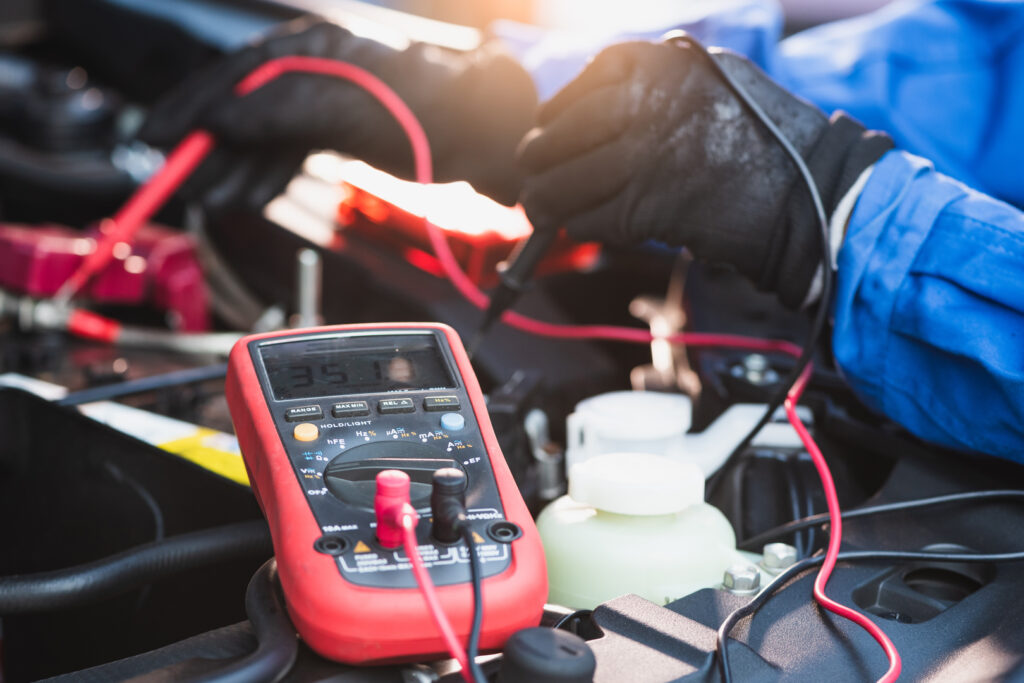 Vehicle battery testing and electrical diagnostics at Breed Motor Engineers